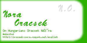 nora oracsek business card